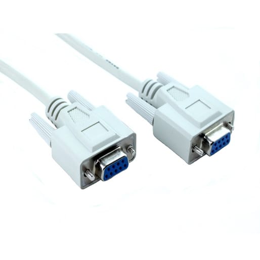 VPOS Printer Cable RS232 DB09F, DB09F Null, Modem 2m White | JW Computers