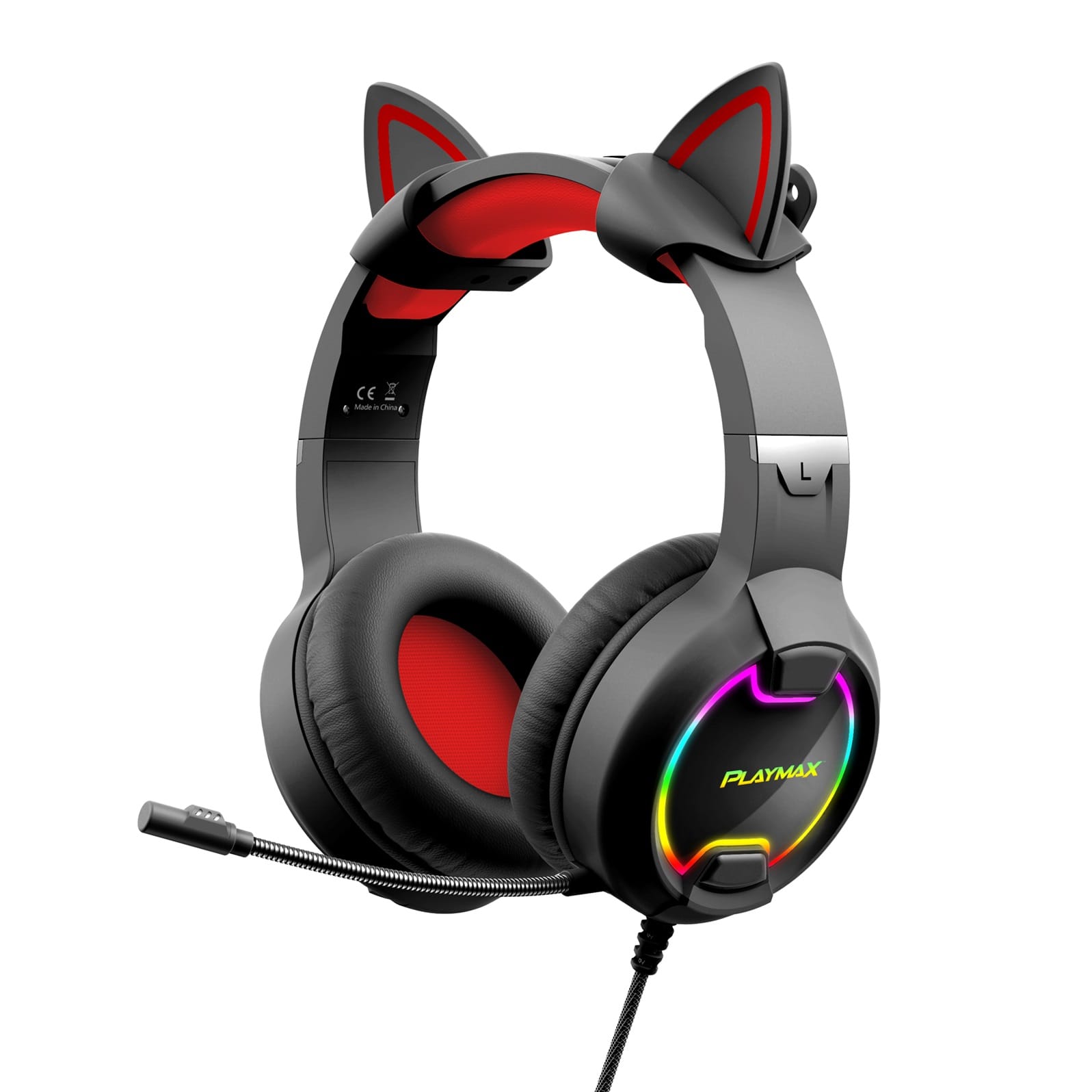 Playmax RGB Cat Ear Headset - Black