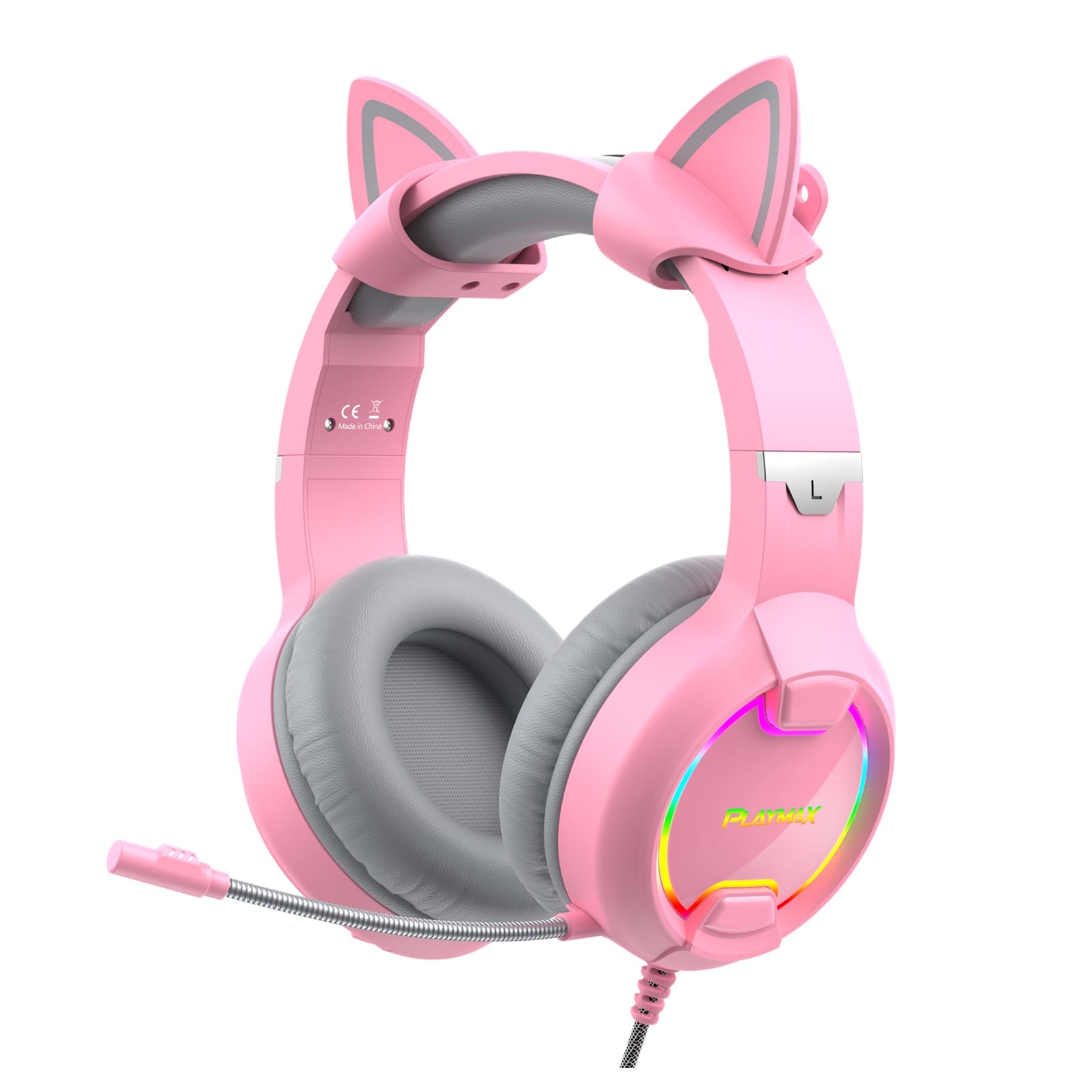 Playmax RGB Cat Ear Headset - Pink