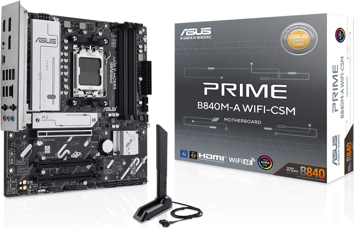Asus PRIME B840M-A WIFI-CSM AM5 Micro-ATX Motherboard