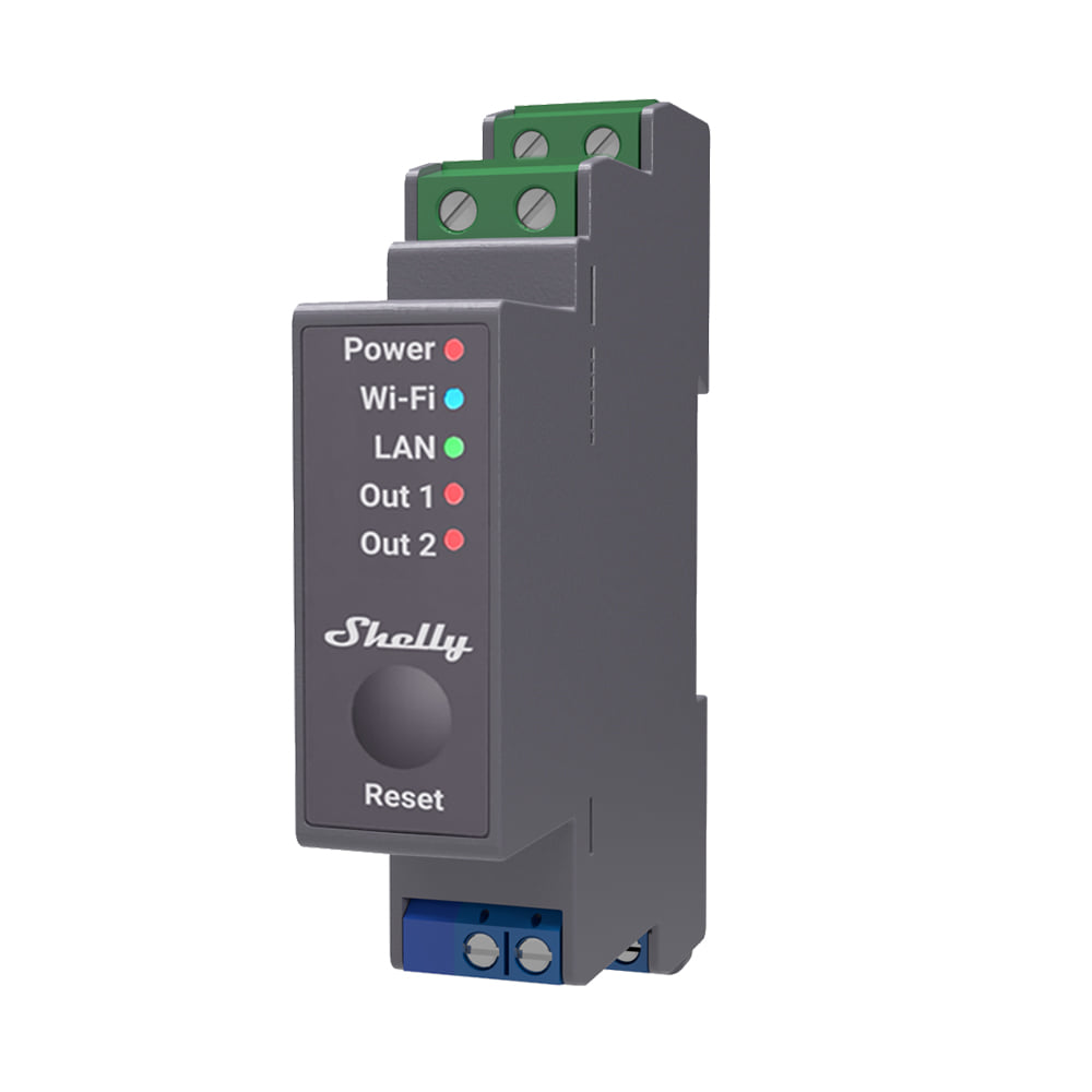 Shelly Pro 2 Circuit DIN RAIL WI-FI Relay Switch