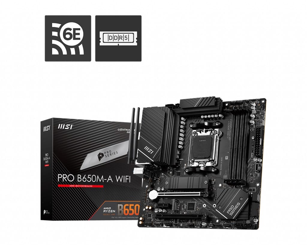 MSI PRO B650M-A WiFi AM5 ATX Motherboard