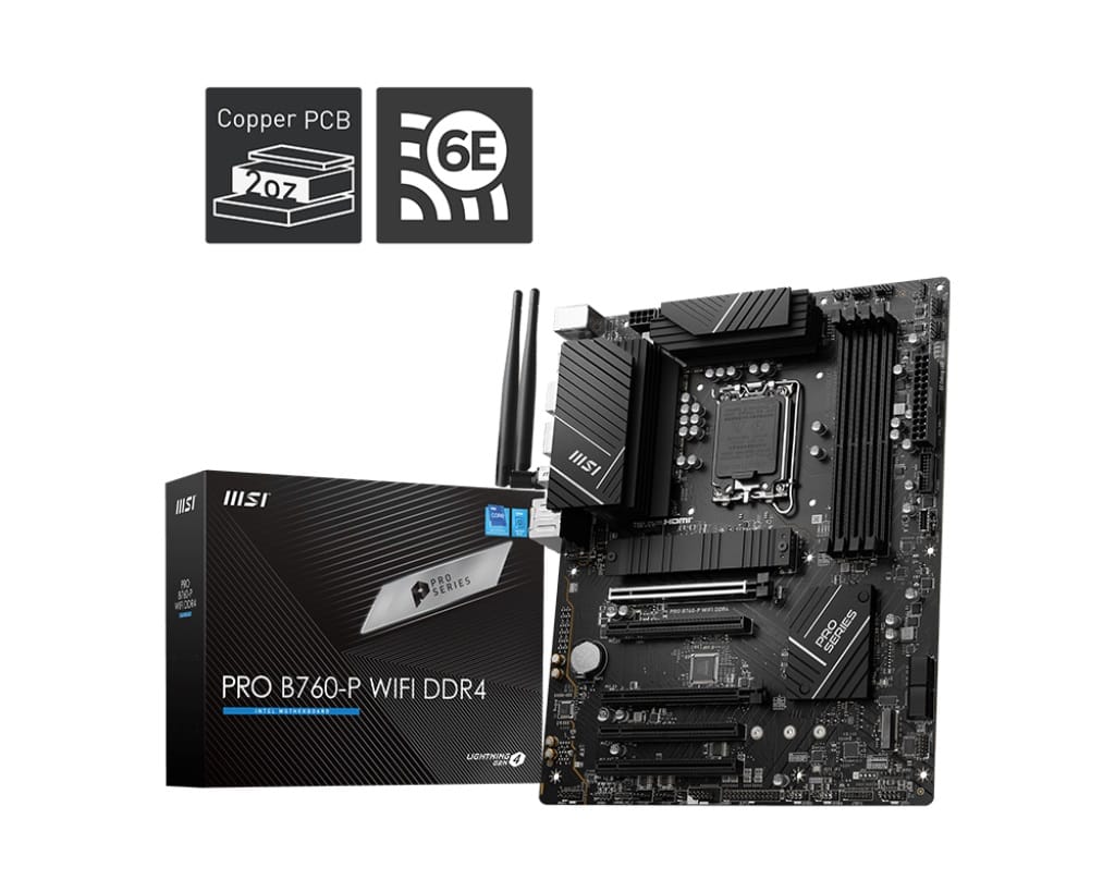 MSI PRO B760-P WIFI DDR4 LGA 1700 ATX Motherboard