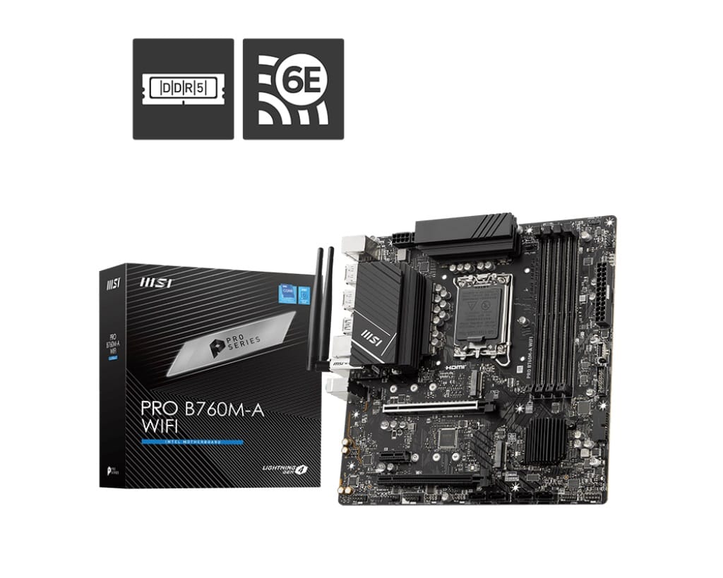 MSI PRO B760M-A WIFI DDR5 Micro-ATX Motherboard