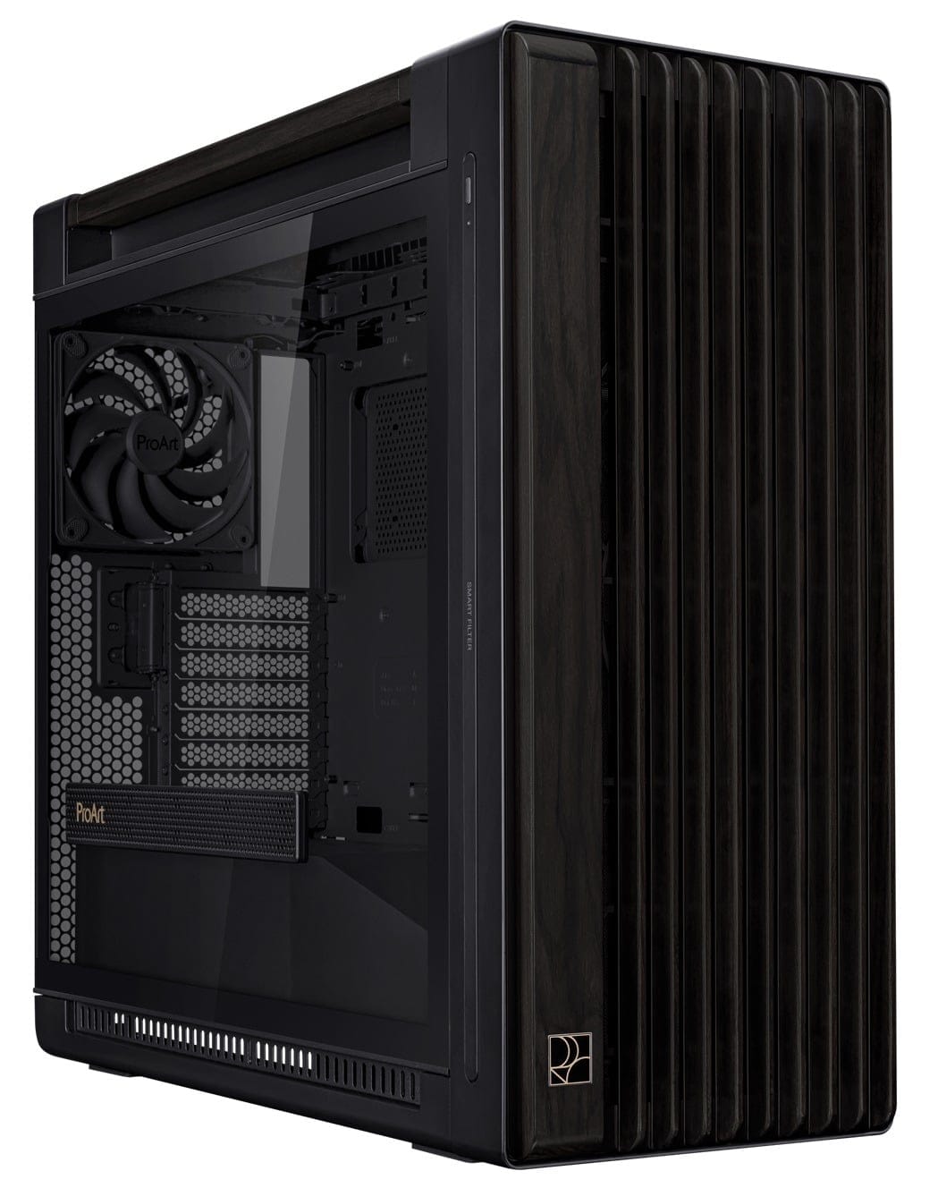 Asus PA602 Wood Edition Tempered Glass E-ATX Mid-Tower Case - Modern Black