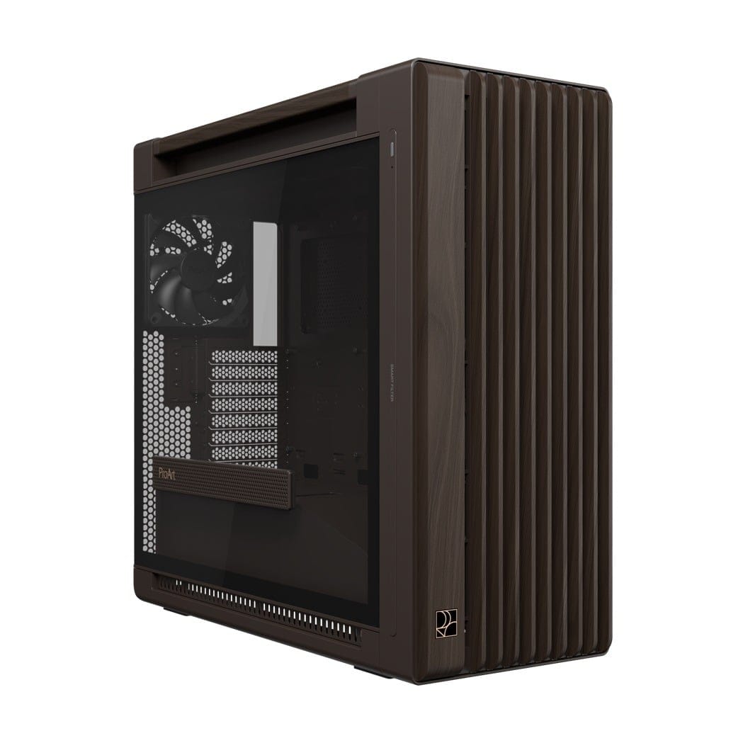 Asus PA602 Wood Edition Tempered Glass E-ATX Mid Tower Case - Retro Brown