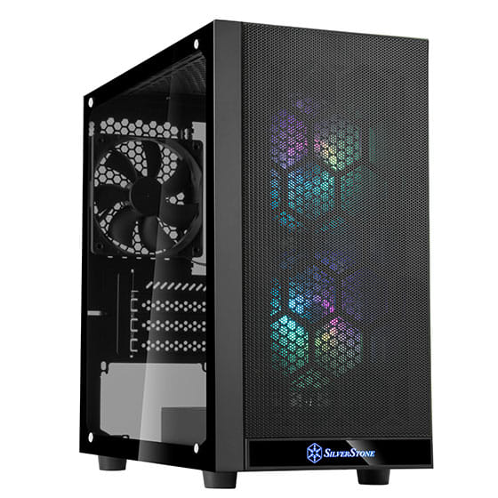 SilverStone Precision PS15 ARGB Black Micro ATX Case, TG Window, 