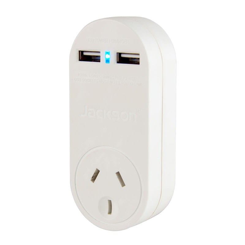 Jackson Outlet Power Adapter With 2 USB Ports
