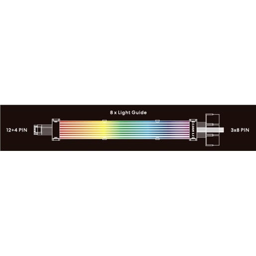 Lian Li Led Lian Li Strimer+V2 RGB LED Cable 8 Lights 335mm