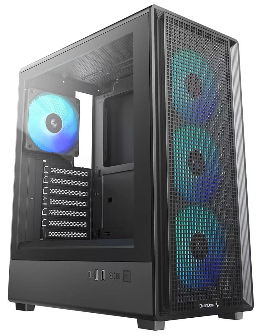 DeepCool CC550 4F High Airflow Mid Tower Tempered Glass Panel ATX Case