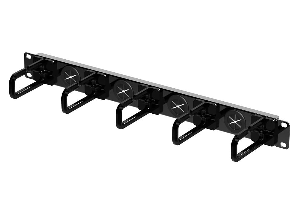ATEN Cable Management Panel 5-Ring Type 1U Black