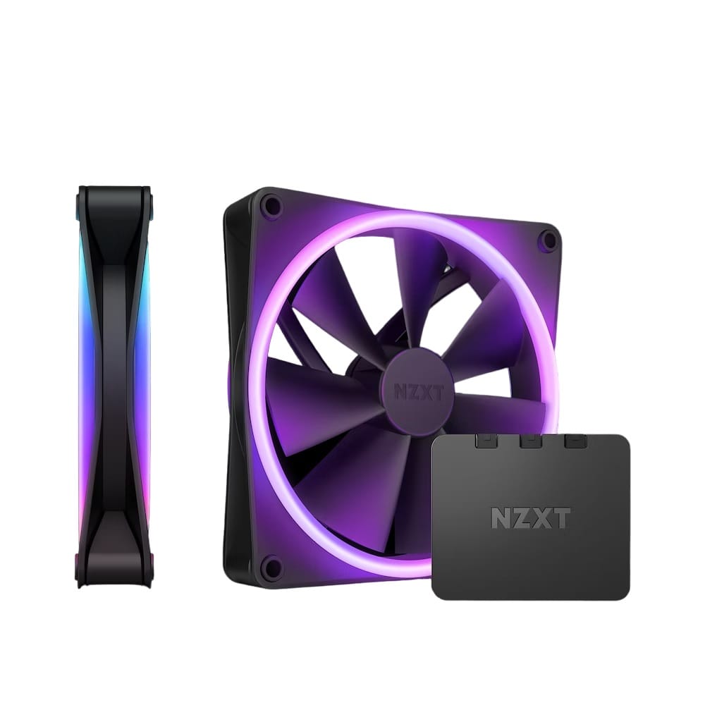 NZXT F140RGB Duo 140mm Dual-sided RGB Fan Twin Pack Black

