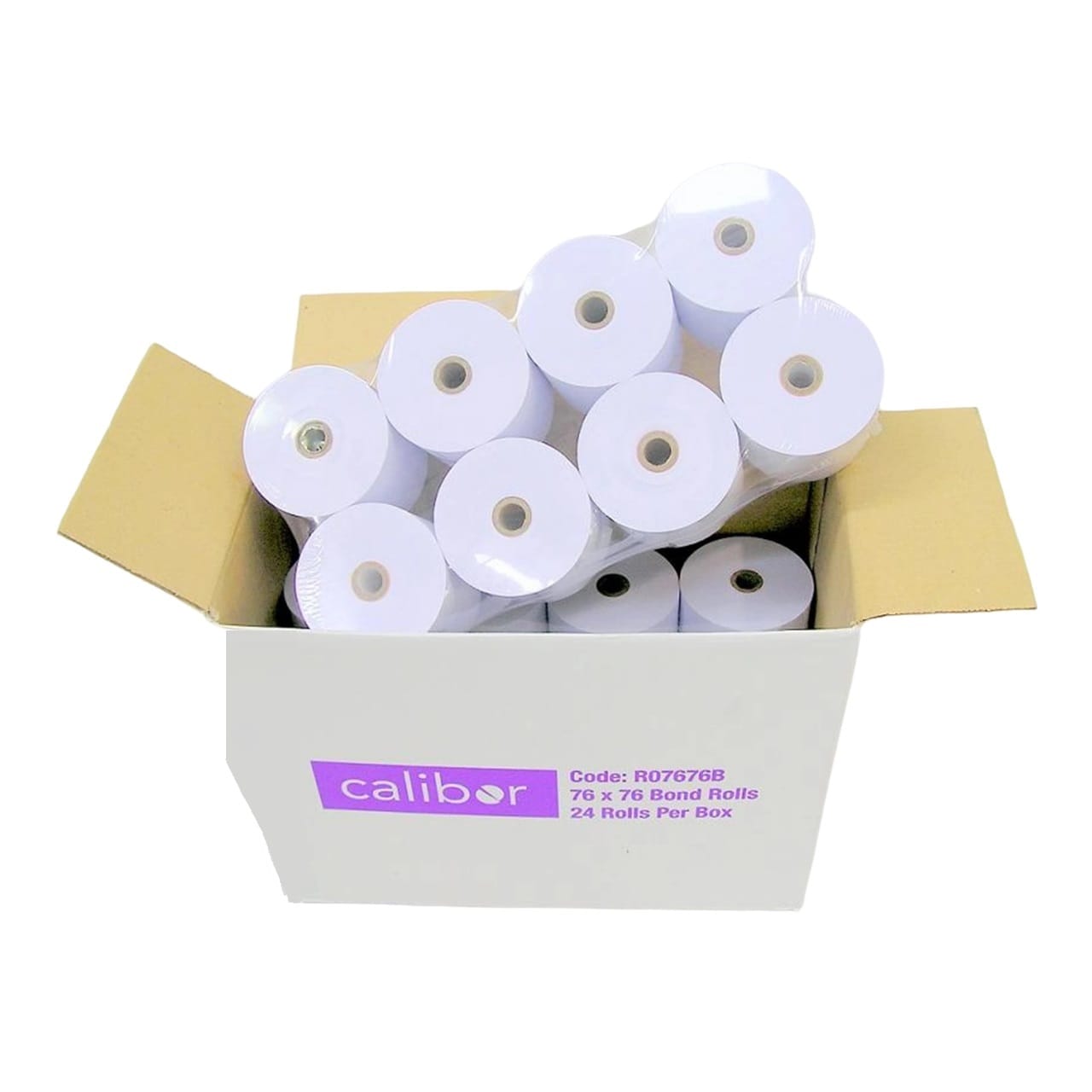 Calibor RO7676B Bond Plain Paper 76X76mm 24 Rolls/Box
