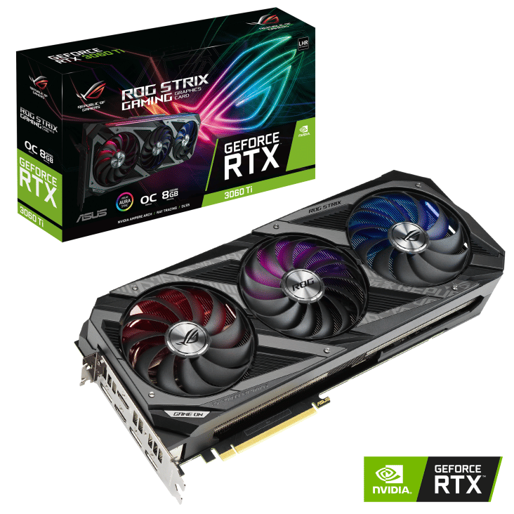 Asus ROG STRIX Geforce RTX 3060TI O8G V2 Gaming Graphics Card - LHR
