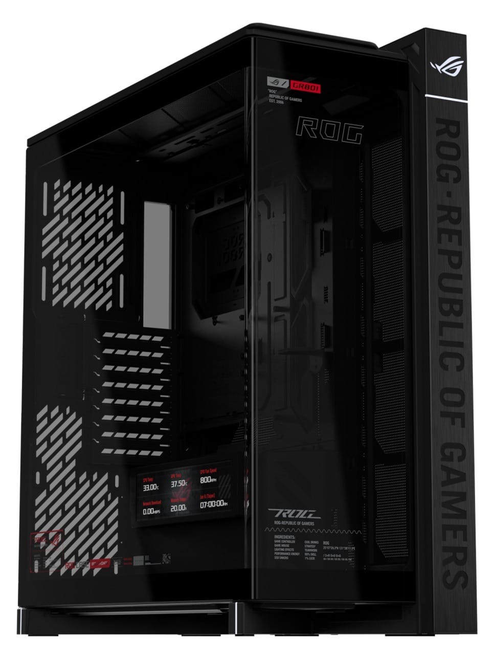 Asus ROG CRONOX GR801 Curve Tempered Glass Side Panel Computer Case - Black