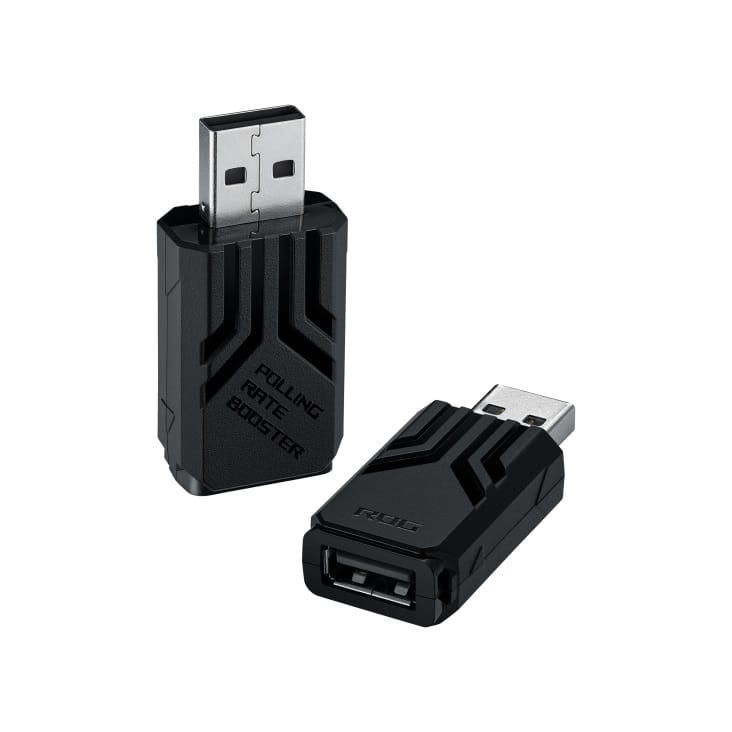 Black; USB 2.0 (TypeA); 34 mm x 22 mm x 13 mm; 1 x ROG Polling Rate Booster