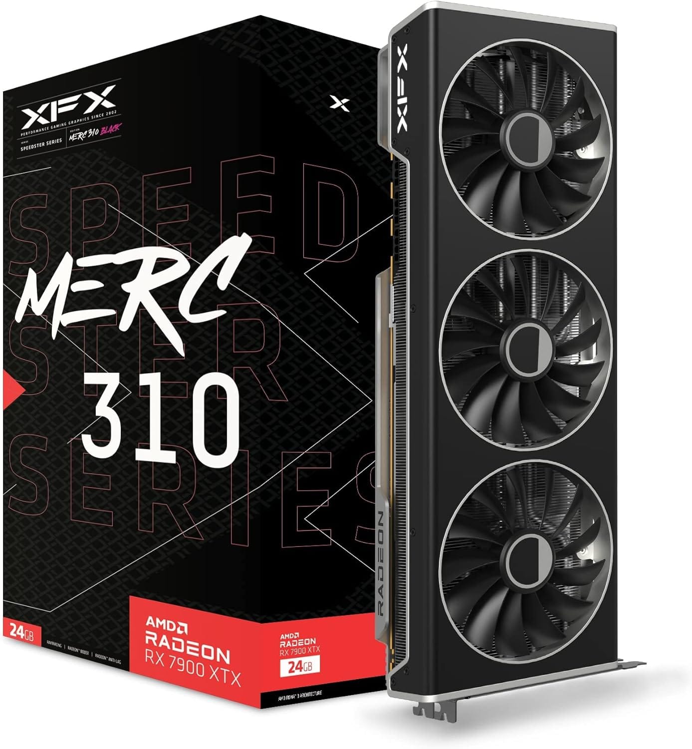 XFX Speedster MERC310 AMD Radeon RX 7900 XTX 24GB DDR6 Black Gaming Graphics Card 