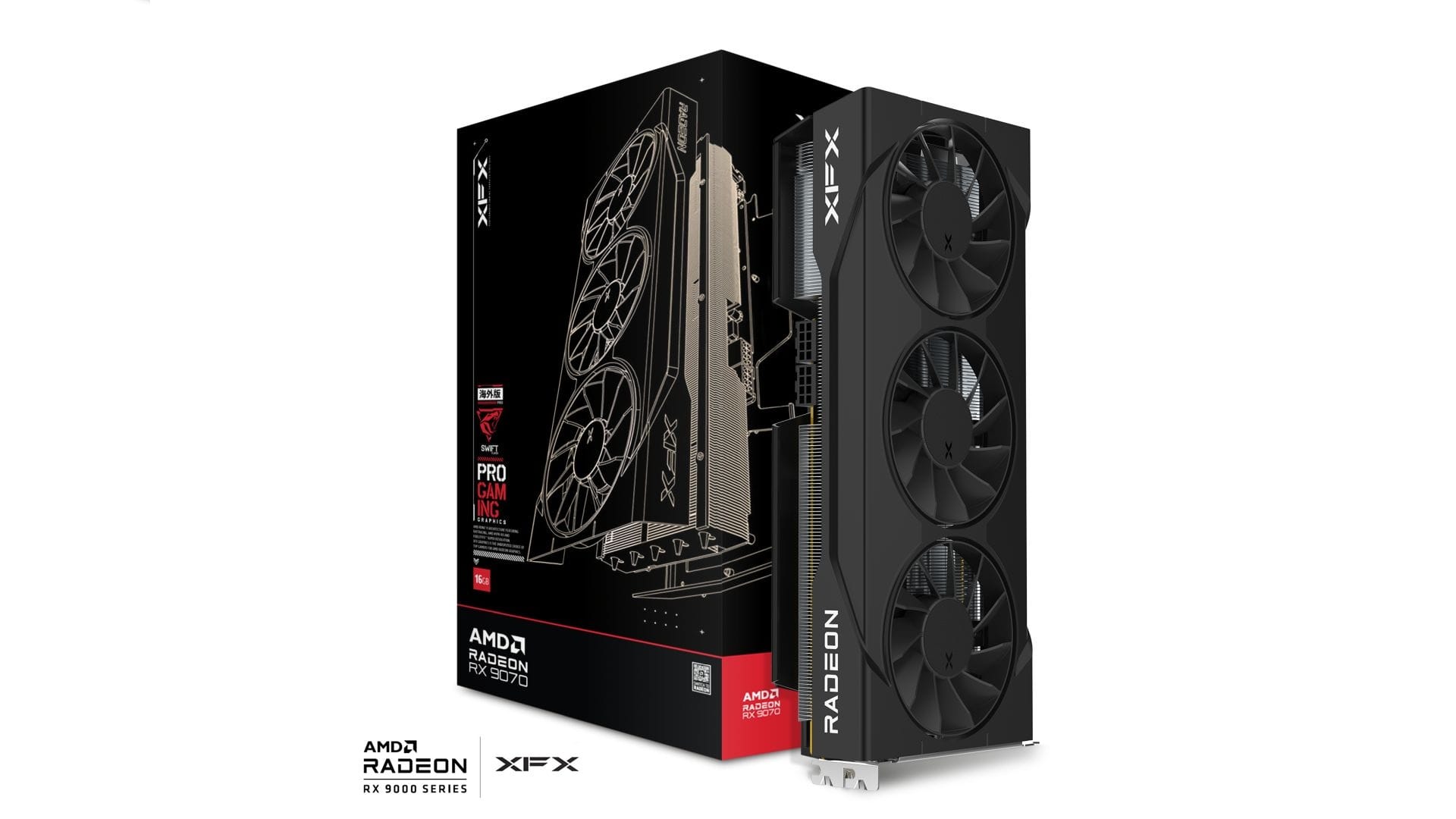 XFX Swift AMD Radeon RX 9070 OC Triple 90mm Fan Gaming Edition 16GB Graphics Card