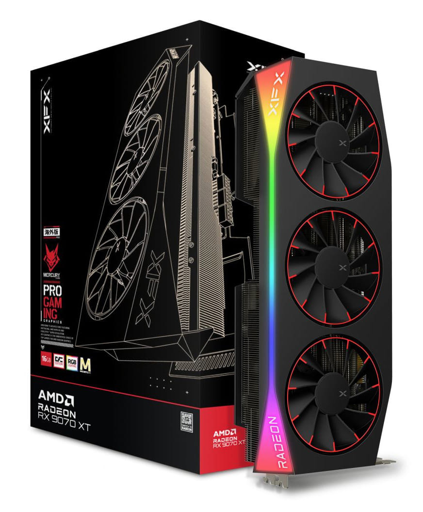 XFX Mercury AMD Radeon RX 9070XT OC Magnetic Air Edition with RGB Graphics Card