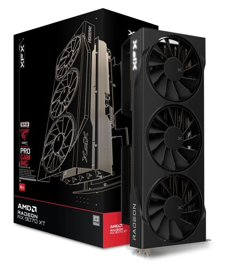 XFX Swift AMD Radeon RX 9070XT Triple Fan Gaming Edition 16GB Graphics Card