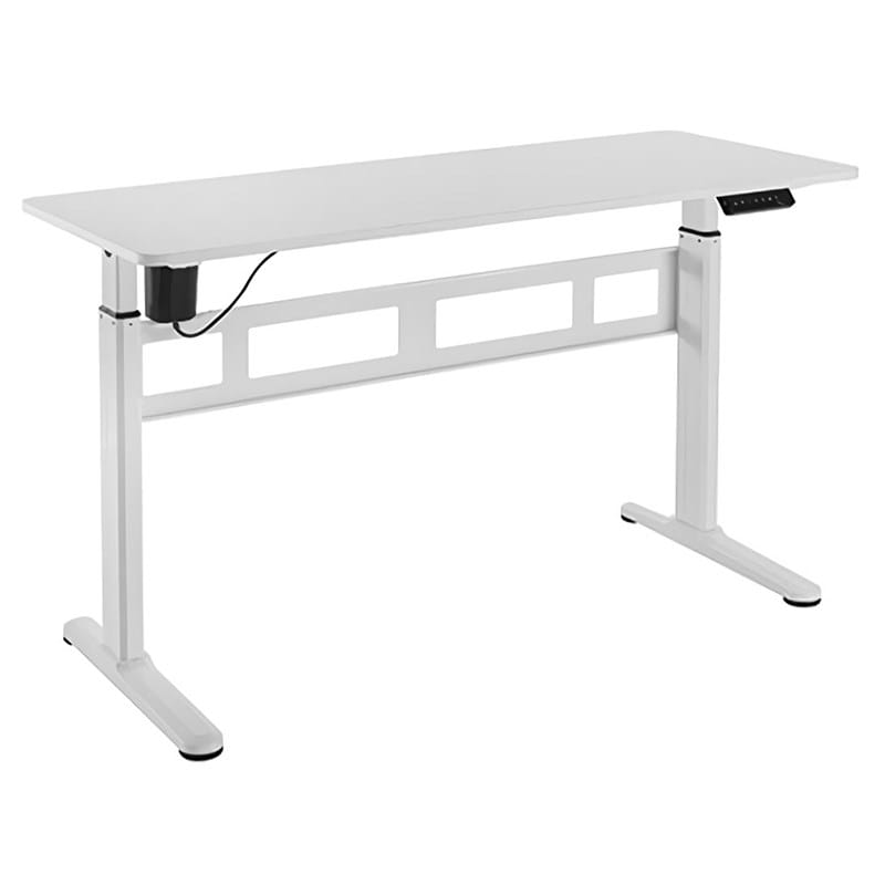 Brateck Stylish Single-Motor Aluminum Lightweight Sit-Stand Desk - White