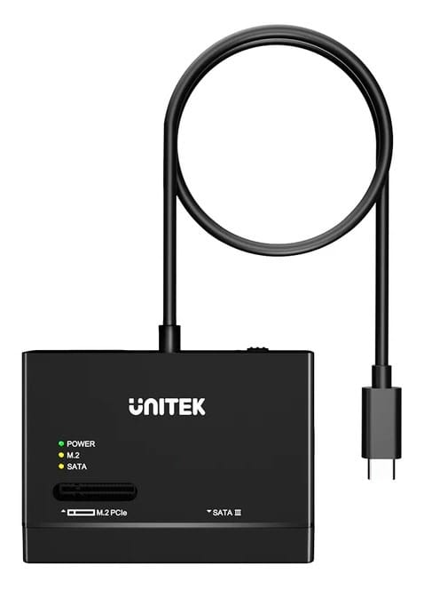 Unitek USB-C to SATA Hard Drive NVME M.2 SSD Enclosure Adapter - Black