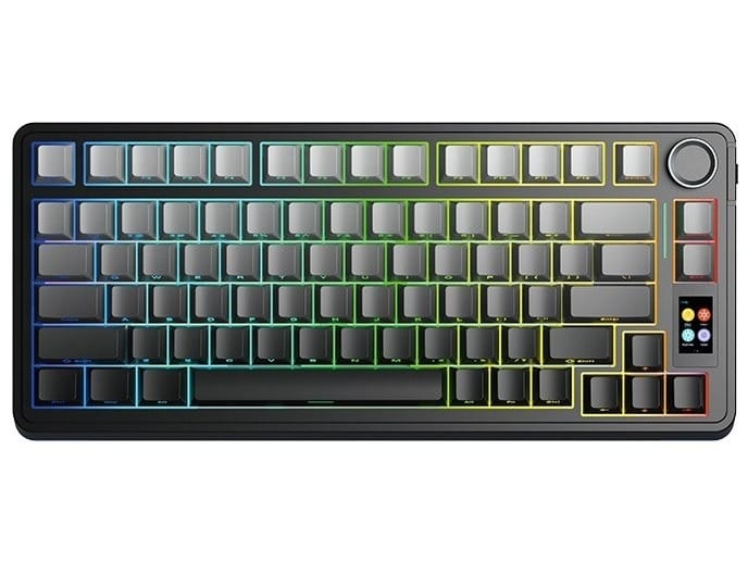 AULA S75 PRO Wireless Tri-Mode Gasket RGB Mechanical Keyboard Gradient Grey Side-Engraved Keycaps
