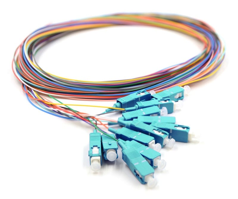 Serveredge SC Pigtail OM3 2m Fibres - 12 Colour