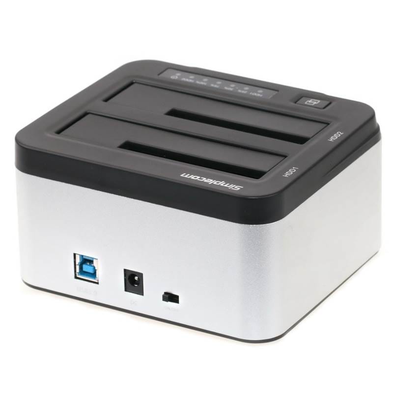 Simplecom SD322 Dual Bay USB 3.0 Aluminium Docking Station - Silver