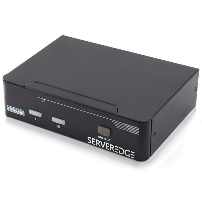 Serveredge 2-Port Dual Monitors DVI USB KVM Switch with Audio & Mic & USB Hub2.0
