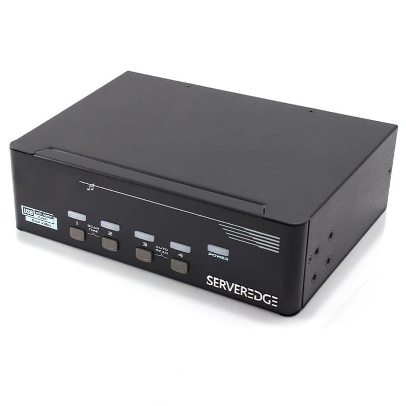 Serveredge 4-Port DualDisplay DP KVM Switch with Audio & Hotkey Control