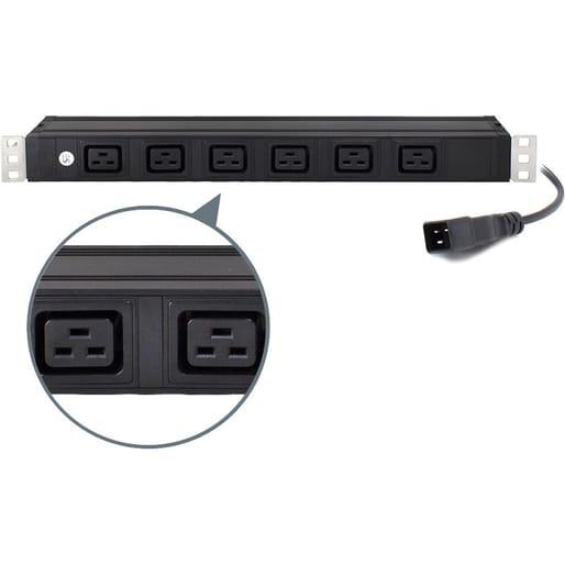 Serveredge 6-Port IEC PDU, (6) IEC C19 Output & (1)IEC C20 Input Plug ...