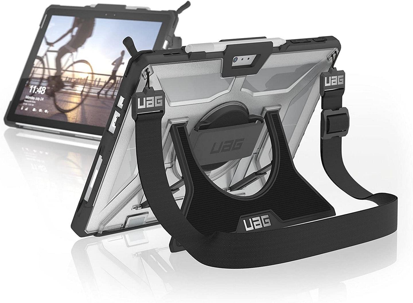UAG Plasma Series Case For Microsoft Surface Pro 4/5/6/7/7+ With Shoulder/Hand Strap - Ice/Black