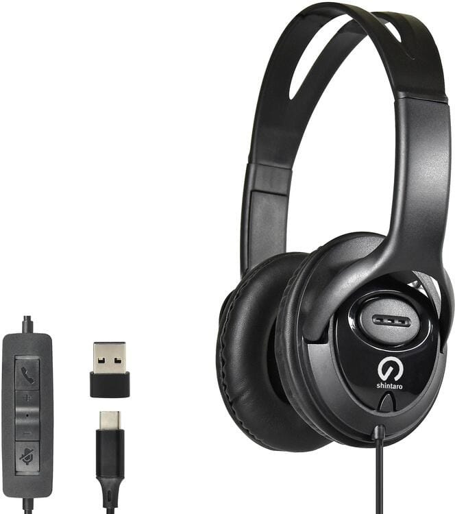 Shintaro OverTheEars USB-C Headset With In Line Mic