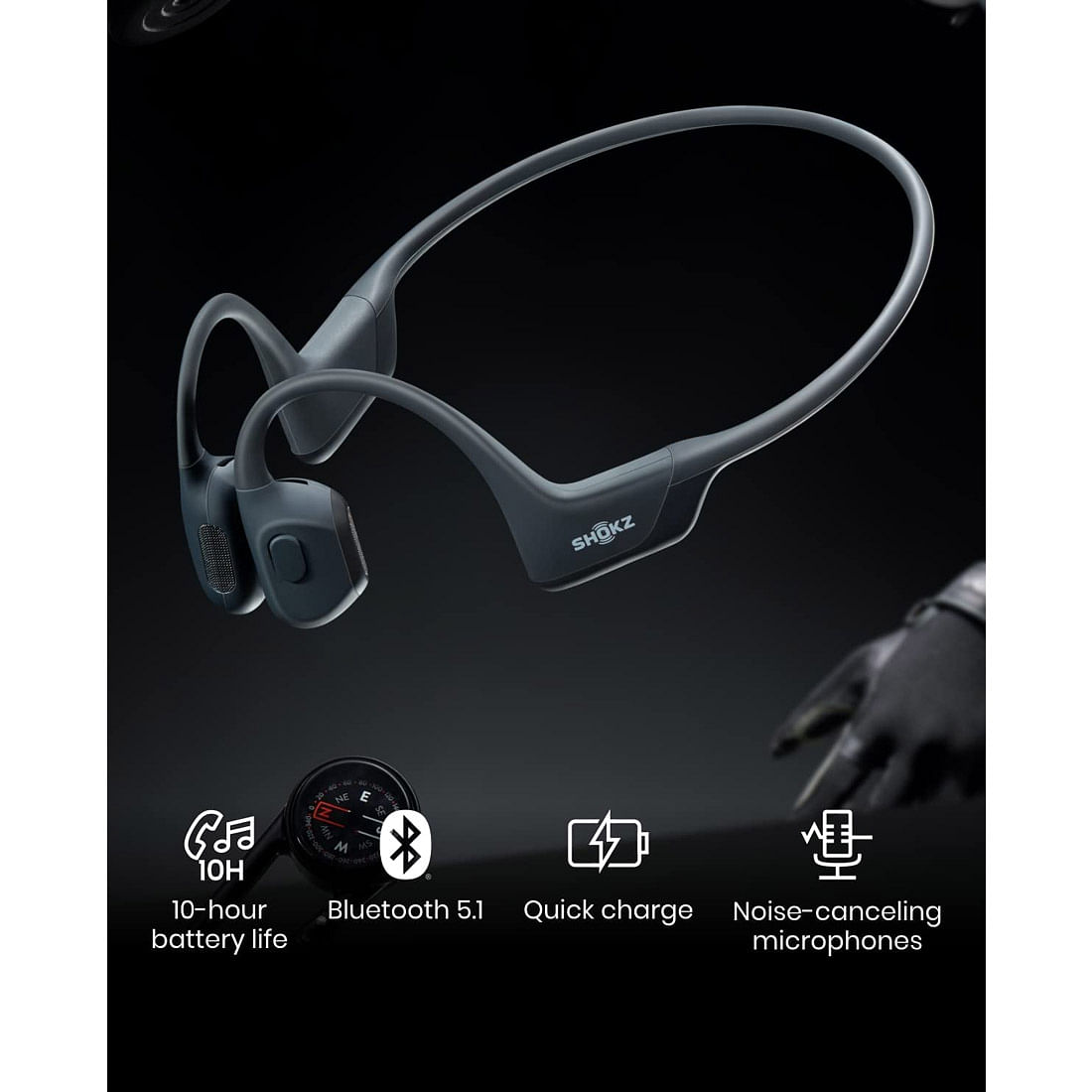 Shokz OpenRun Pro Premium Bone Conduction Open Ear Bluetooth