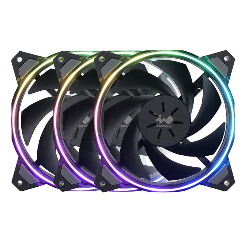 In Win Sirius Loop ASL120 120mm ARGB PWM Case Fan - 3 Pack with Controller