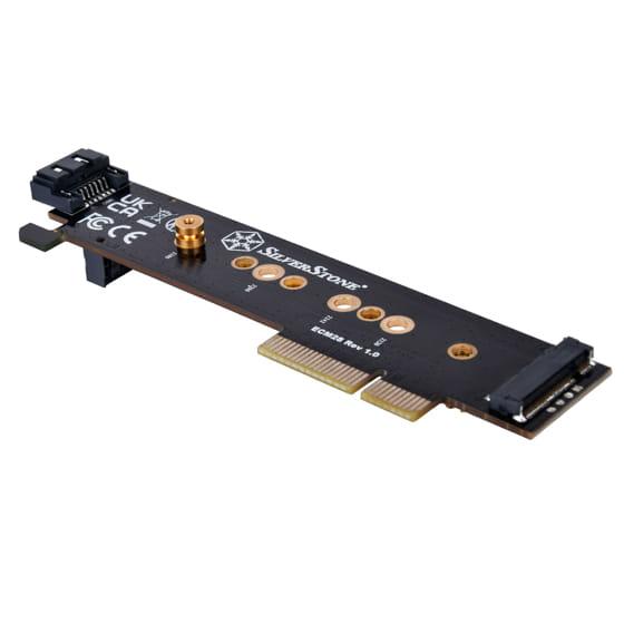 Silverstone 1xNVMe & 1xSATA M.2 SSD to PCIe x4 1U Adapter Card