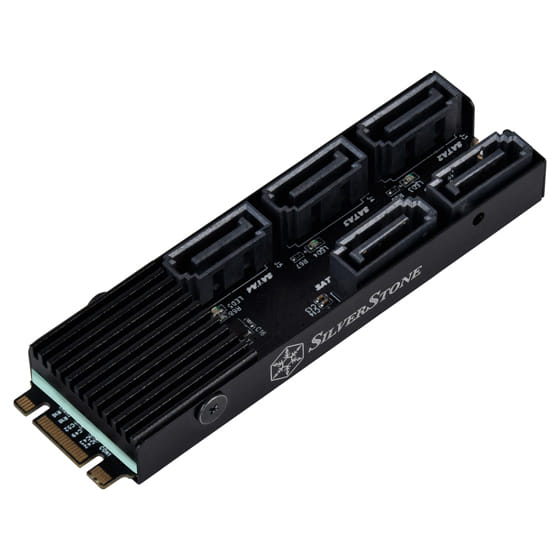 Silverstone ECS07 5-Port SATA Gen3 6Gbps Non-RAID M.2 PCIe Storage Expansion Card