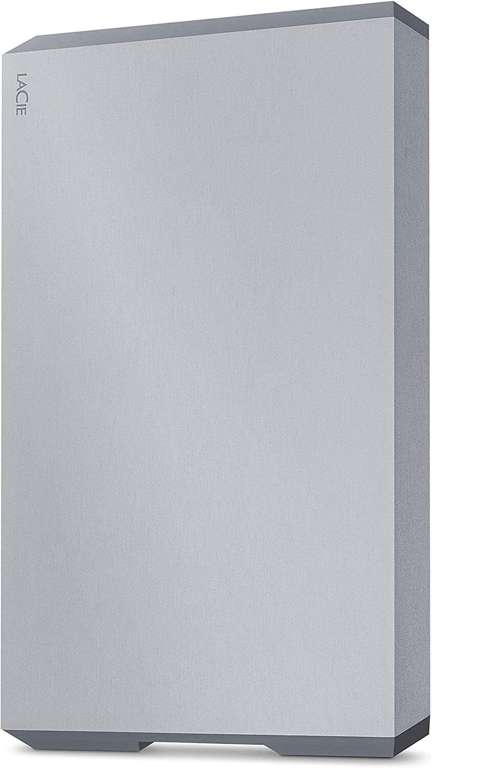 Lacie Diamond Cut Design 2.5" USB-C Portable External Hard Drive 2TB - Moon Silver