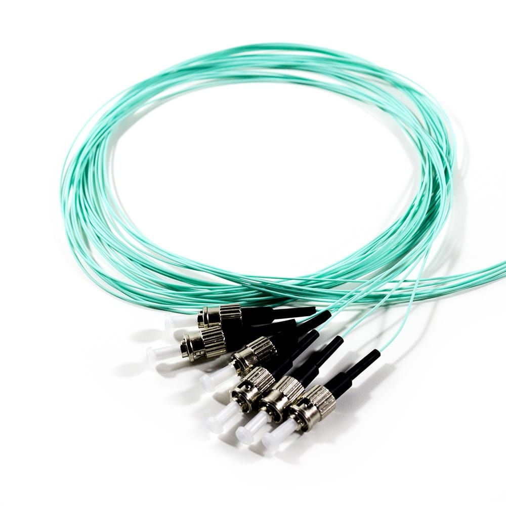 Serveredge ST 2m MultiMode OM3 6 Fibre Pigtails - Aqua