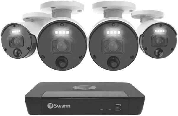 Swann Network Video Recorder (NVR) Kit 4K Upscale 8 Channel w/ 4 Cameras