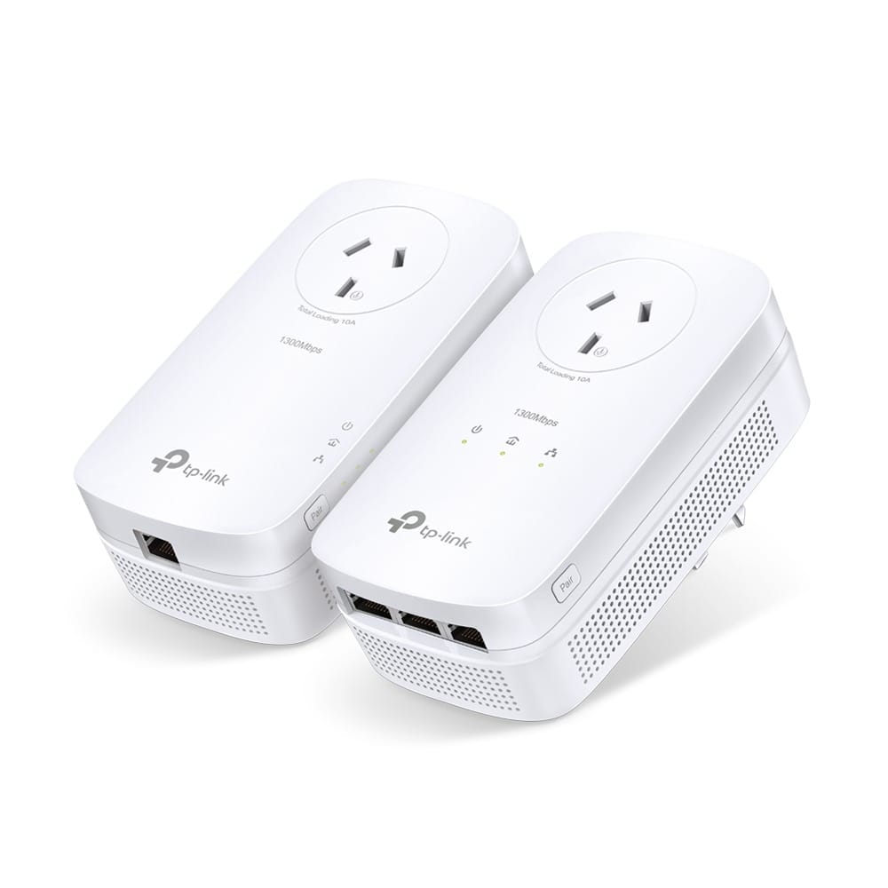 TP-Link AV1300 AV1300 3-Port Gigabit Passthrough Powerline Starter Kit