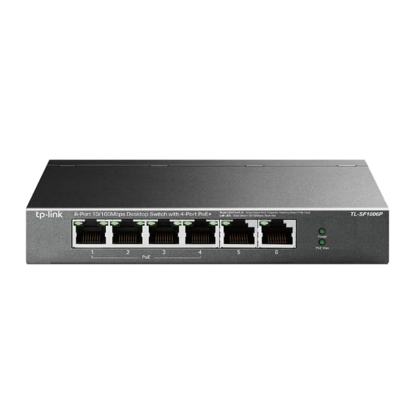 TP-Link TL-SF1006P 6-Port Unmanaged Desktop 10/100Mbps Switch with 4-Port PoE+