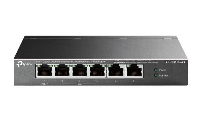 TP-Link 6-Port Gigabit Desktop Switch with 3-Port PoE+ and 1-Port PoE++