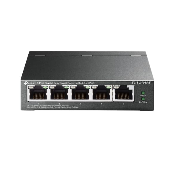 TP-Link TL-SG105PE 5-Port Easy Smart Desktop Switch with 4-Port PoE+