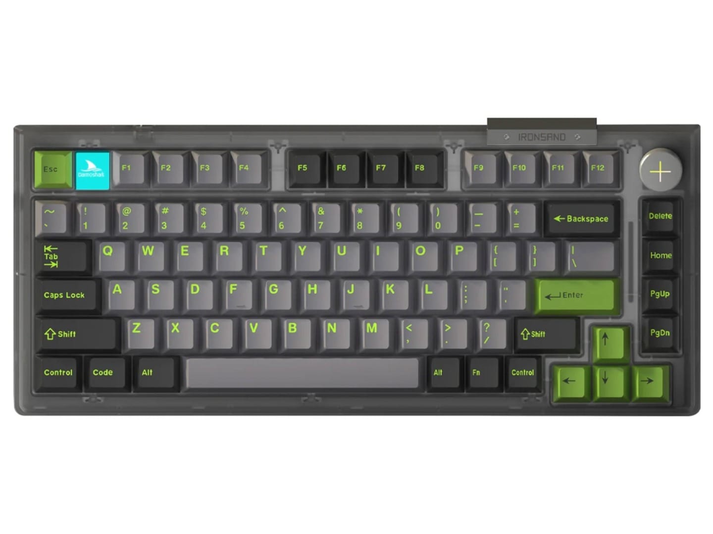 Darmoshark TOP75 Trio-Mode Mechanical RGB Gaming Black Keyboard With Top Mount Structure & TFT Display - Silver Switch