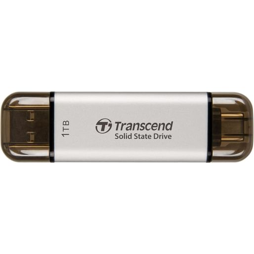 Transcend ESD310 1TB USB-C 10Gbps Portable SSD Silver