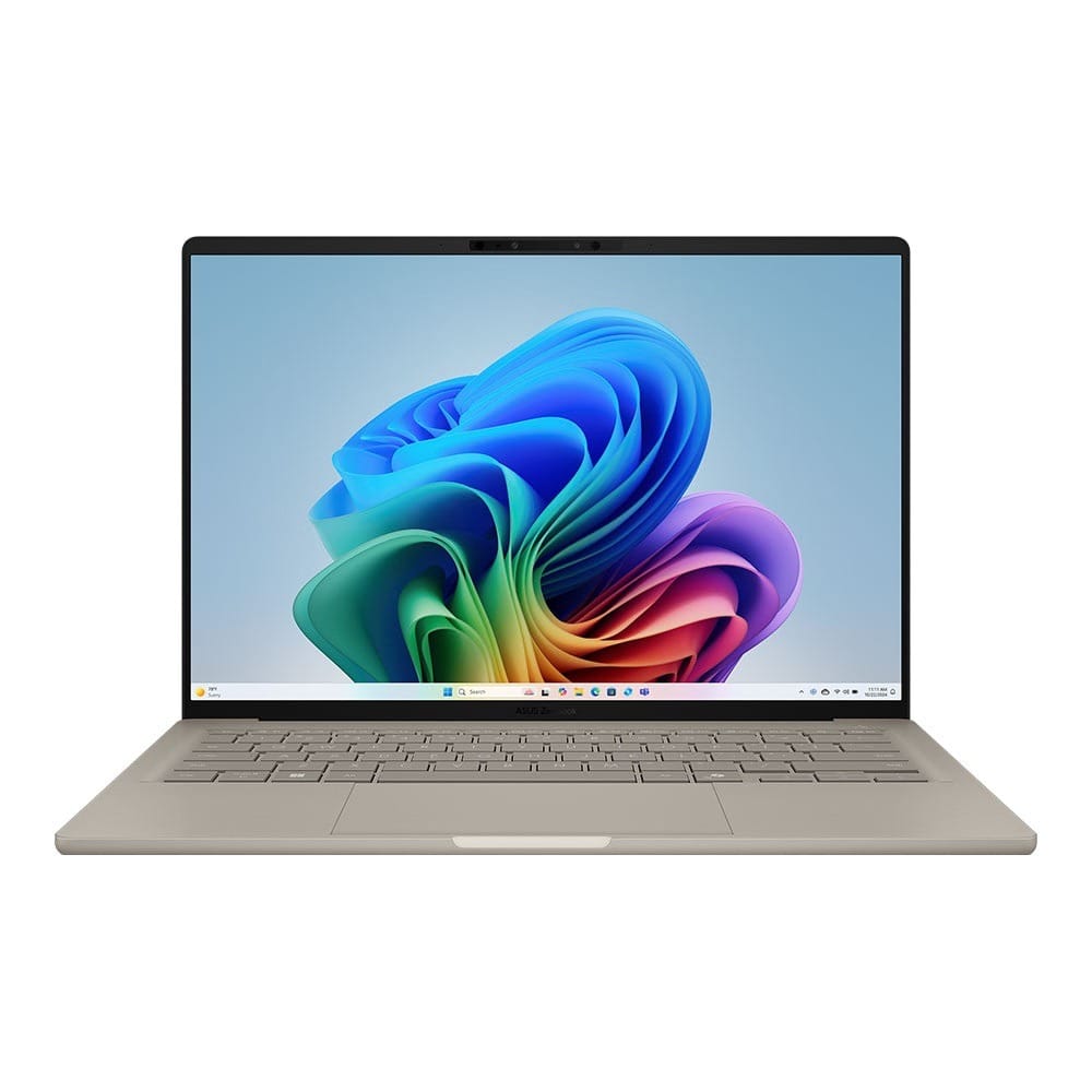 (Manufacturer Refurbished) Asus Zenbook A14 14" WUXGA OLED Laptop, Snapdragon X Plus X1P 42 100, 16GB RAM, 512GB SSD, Windows 11 Home Copilot+ AI PC - Zabriskie Beige