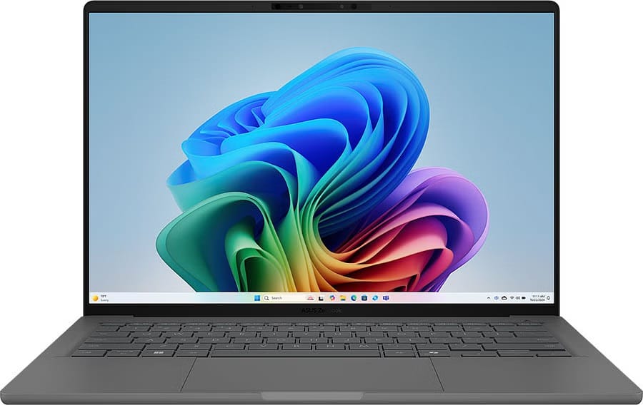 (Open Box) ASUS Zenbook 14" WUXGA OLED Laptop, Snapdragon X Elite X1E78100, 16GB RAM, 1TB SSD, Windows 11 Home - Iceland Gray
