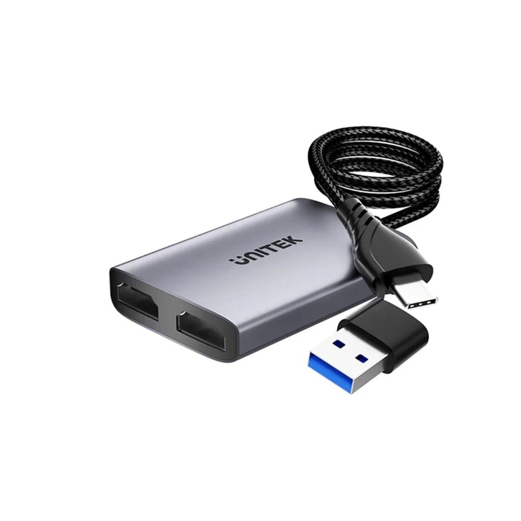 Unitek USB-C/USB-A to Dual HDMI Adapter - Black